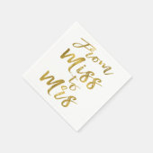Van Miss tot Mrs Vrijgezellenfeest Gold Foil Scrip Servetten (Hoek)