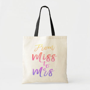 Van Miss tot Mrs Vrijgezellenfeest Party Rainbow Tote Bag