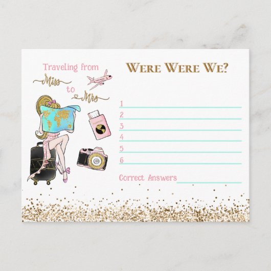 Van Miss tot Mrs. Vrijgezellenfeest waren we aan h Briefkaart (Voorkant)