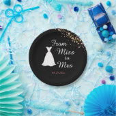 Van Miss tot Mrs Wedding Dress Vrijgezellenfeest Papieren Bordje (Feest)