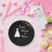 Van Miss tot Mrs Wedding Dress Vrijgezellenfeest Papieren Bordje (Feest)