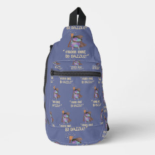 Van modder tot glans Grappige tovenaar kikker heks Sling Bag