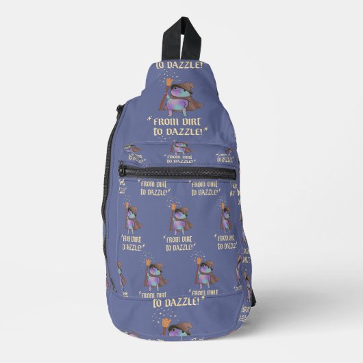 Van modder tot glans Grappige tovenaar kikker heks Sling Bag (Voorkant)