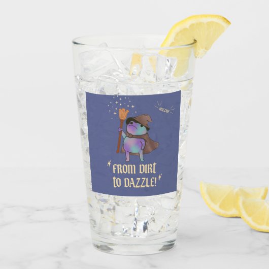 Van modder tot schittering Funny Wizard Kikker Hek Glas (Achterkant ijs)