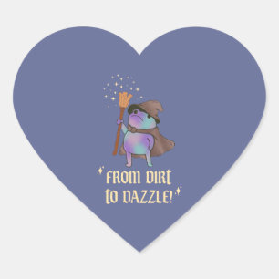Van modder tot schittering Funny Wizard Kikker Hek Hart Sticker