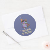 Van modder tot schittering Funny Wizard Kikker Hek Ronde Sticker (Envelop)