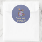 Van modder tot schittering Funny Wizard Kikker Hek Ronde Sticker (Tas)