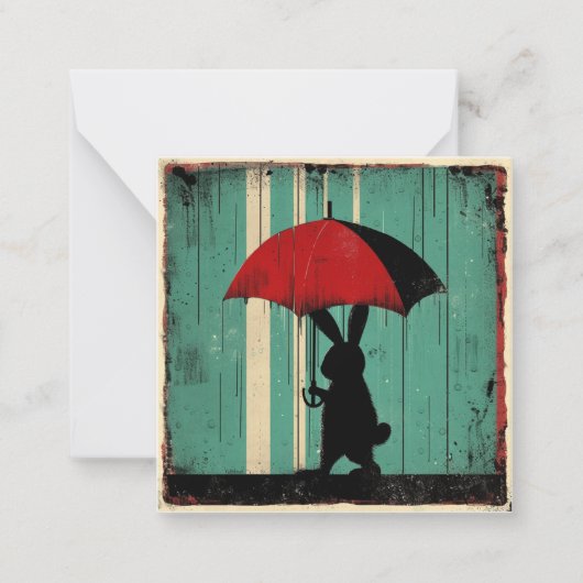 Van motregen tot dromen, schrijf Rainbows Bunny Notitiekaartje (Voorkant)