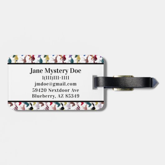 Van naar de paardenraces met het zijdepatroon van  bagagelabel (Achterkant horizontaal)