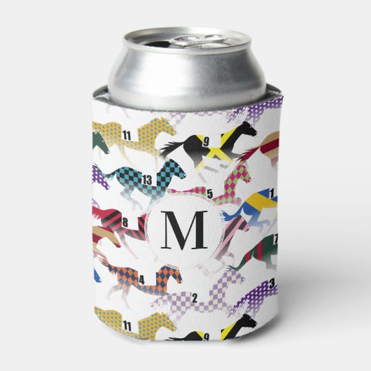 Van naar de paardenraces met het zijdepatroon van blikjeskoeler (Blikje Voorkant)