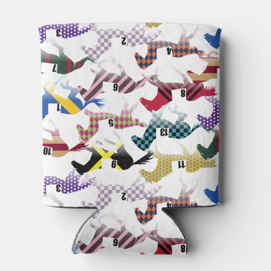 Van naar de paardenraces met het zijdepatroon van  blikjeskoeler (Achterkant)