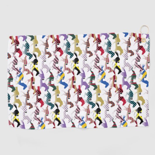 Van naar de paardenraces met het zijdepatroon van  golfhanddoek (Horizontaal)