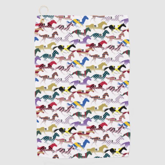 Van naar de paardenraces met het zijdepatroon van  golfhanddoek (Voorkant)