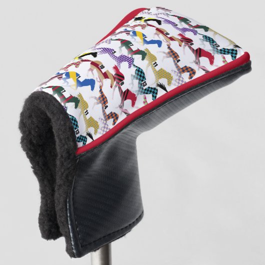 Van naar de paardenraces met het zijdepatroon van golfheadcover (3/4 voorkant)