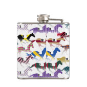 Van naar de paardenraces met het zijdepatroon van heupfles (Achterkant)