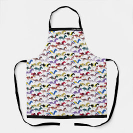 Van naar de paardenraces met het zijdepatroon van  schort