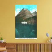 Van-naar-de-Zon Uitzicht Chalet Canvas Afdruk (Insitu (Woonkamer))