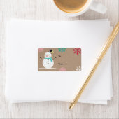 Van & naar Jolly Snow Man & Sneeuwvlokken Etiket (Insitu)