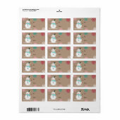 Van & naar Jolly Snow Man & Sneeuwvlokken Etiket (Full Sheet)