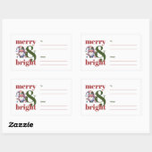 Van & naar Merry & Bright Gnome Red Green Christma Rechthoekige Sticker (Vel)