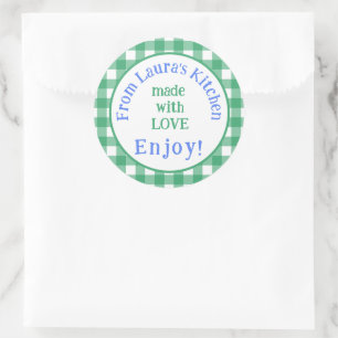 Van NAME Keuken met Liefde Groen Vinkje  Ronde Sticker