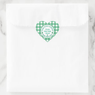 Van NAME Keuken met Liefde Iers Groen Geruit Hart Sticker