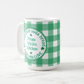 Van NAME Keuken met Liefde Iers Groen Geruit Koffiemok (Voorkant links)
