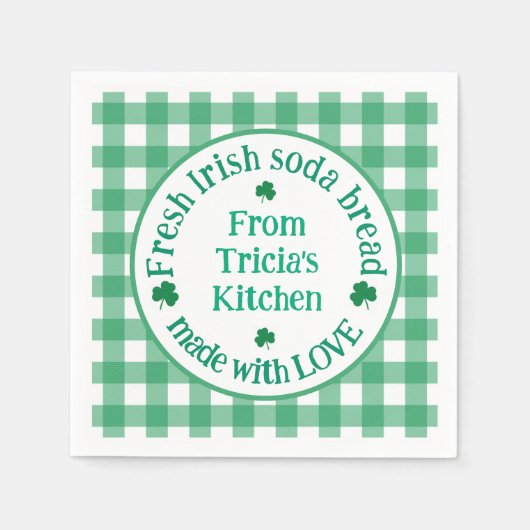 Van NAME Keuken met Liefde Iers Groen Geruit Servet (Voorkant)