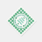 Van NAME Keuken met Liefde Iers Groen Geruit Servet (Hoek)