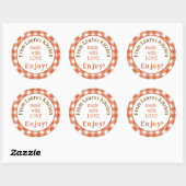 Van NAME Keuken met Liefde Roest Check Ronde Sticker (Vel)