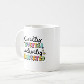 Van nature introvert selectief extravert koffiemok (Voorkant links)