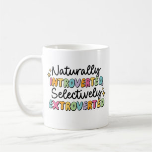 Van nature introvert selectief extravert koffiemok