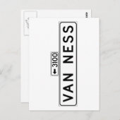 Van Ness Ave, San Francisco Street Sign Briefkaart (Voorkant / Achterkant)