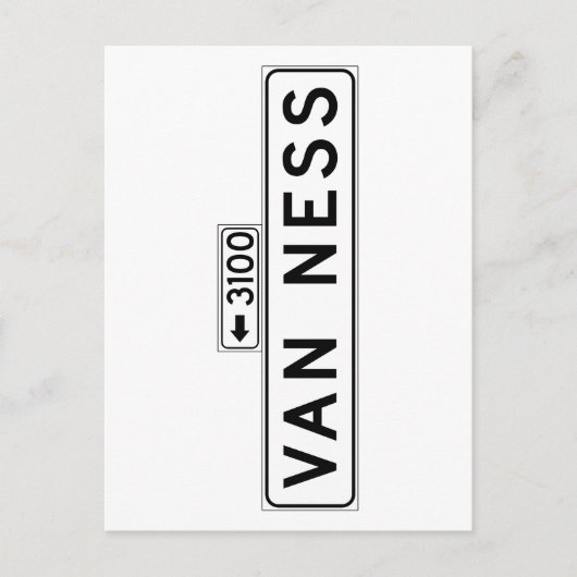 Van Ness Ave, San Francisco Street Sign Briefkaart (Voorkant)