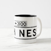 Van Ness Ave, San Francisco Street Sign Tweekleurige Koffiemok (Voorkant rechts)