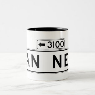 Van Ness Ave, San Francisco Street Sign Tweekleurige Koffiemok