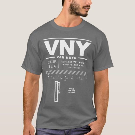 Van Nuys Airport VNY T-Shirt (Voorkant)