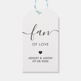 Van of Love, Hand Fan Favor, Wedding Gift Labels Cadeaulabel