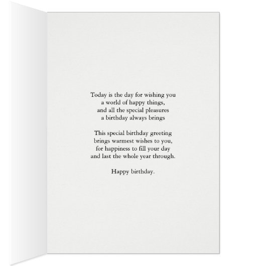 Van ons Al Birthday met Scroll en Flowers (Binnen (Rechts))