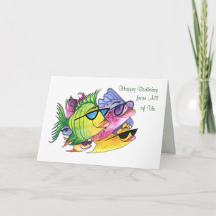 Van ons allemaal, Birthday Card met vis Kaart