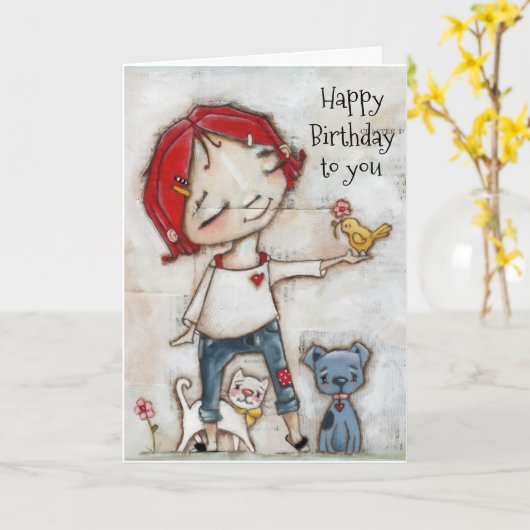 Van ons allemaal - Birthday Kaart (Gele Bloem)