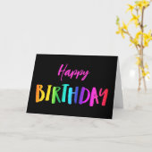 Van ons allemaal Colorful Neon Birthday Card Kaart (Gele Bloem)