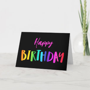Van ons allemaal Colorful Neon Birthday Card Kaart