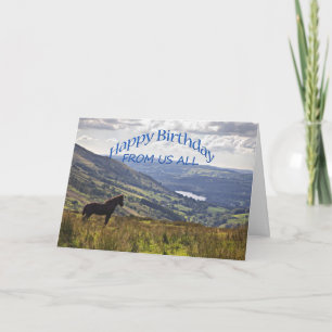 Van ons allemaal, een paard en landschap verjaarda kaart