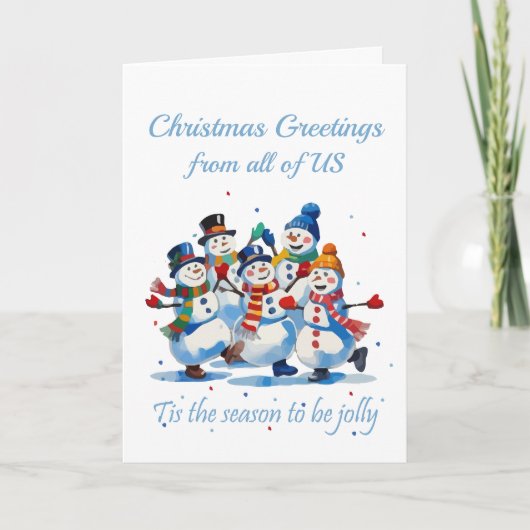 Van ons allemaal Jolly Dancing Jolly Snowmen Kaart (Voorkant)