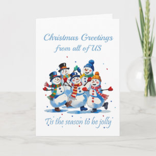 Van ons allemaal Jolly Dancing Jolly Snowmen Kaart