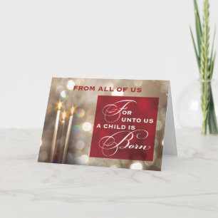Van ons allemaal kerstkaarsen kind is geboren kaart