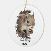 Van ons allemaal Nuts Custom KerstSquirrel Keramisch Ornament (Links)