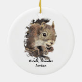Van ons allemaal Nuts Custom KerstSquirrel Keramisch Ornament (Achterkant)