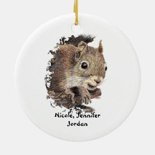 Van ons allemaal Nuts Custom KerstSquirrel Keramisch Ornament (Achterkant)